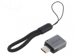 Adapter | USB 3.0 | USB A socket,USB C plug | nickel plated