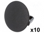 Stopper | 10pcs | universal | L: 17.8mm | polyamide | black | push-in