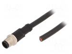 Cable: for sensors/automation | M12 | PIN: 8 | straight | 2m | plug | 2A