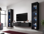 Cama Living room cabinet set VIGO SLANT 6 black/black gloss