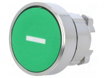 Switch: push-button | 22mm | Stabl.pos: 1 | green | none | IP66 | flat