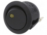 ROCKER | SPST | Pos: 2 | ON-OFF | 20A/14VDC | black | LED | RA | Body: black