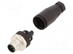 Connector: M12 | plug | male | 713 | 4A | 60V,125V | PIN: 5 | IP67 | straight