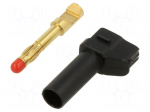 Laboratory connector: 4mm banana | plug | 32A | black | gold-plated