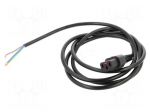 Cable | IEC C13 female,wires | 2m | with IEC LOCK locking | black