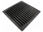 Filter | Cutout: 291x291mm | D: 39mm | IP54 | Mounting: push-in | black