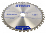 Circular saw | &Oslash;: 250mm | Teeth: 40 | wood | Holder: assembly hole | 30mm