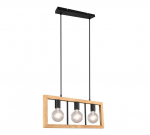 Trio Agra piekarama lampa 3-pc E27 matt black/wood brushed steel 313800332 4017807502855