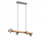 Trio-Lighting Marley  80 cm 4-pc GU10 brushed steel/wood piekaramā lampa