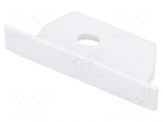 Cap for LED profiles | white | 20pcs | with hole | DIAGONAL14