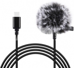 Puluz Jack Lavalier Wired Condenser Recording Microphone 1.5m USB-C / Type-C PU425