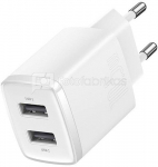 Baseus Compact Quick Charger, 2x USB, 10.5W (white)