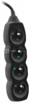Tracer Power strip Power Watch 3m black (4 sockets)