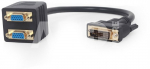 Gembird DVI Splitter with 2 VGA ports DVI to VGA, 0.3 m