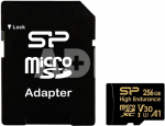 Silicon Power memory card microSDXC 256GB High Endurance + adapter