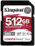 Kingston SDXC II V60 React Plus | SDR2V6/512GB | 512 GB | SDXC | Flash memory class Class 10, UHS-II, U3, V60