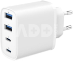 Gembird 4-port 40 W GaN USB PowerDelivery fast charger, White | TA-UC-2A2C-PD40-01-W | 2 x 4 pin USB Type A, 2 x 24 pin USB-C