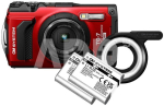 OM System Tough TG-7 Red Camera with Macro Adventure Kit