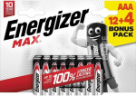Energizer battery Max Alkaline AAA CHP16 12+4
