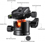 36mm Tripod Ball Head 360 Degree Rotating Panoramic for monopod