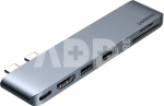 6-in-1 Adapter UGREEN CM380 USB-C Hub for MacBook Air / Pro (gray)