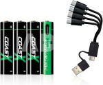 1x4 Coast Zithion-X Micro AAA Akku USB-C Ladeanschl.