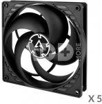 ARCTIC P14 korpuso ventiliatoriai, 3-pin, 140mm, juodi, 5 vnt.