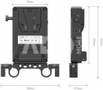 SMALLRIG 3498 BATTERY ADAPTER PLATE V-MOUNT (BASIC VERSION) WITH DUAL ROD CLAMP