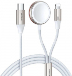 Fast Charging Magnetic Charger 2-in-1 Joyroom S-IW012 30W 1.5m (White)