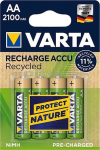 1x4 Varta RECHARGE ACCU Recycled 2100 mAH AA Mignon NiMH