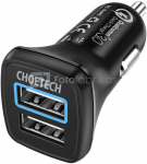 Car Charger 30W QC 3.0 Dual Ports (black)