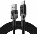 Cable USB-A for Lightning Green Cell GC PowerStream, 200cm for iPhone, iPad, iPod, quick charging