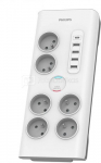 Philips Surge protector 6 sockets AC Fr 40W, 2 m