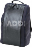 Artisan & Artist I RR4-06C I Leather Panel Backpack, Navy