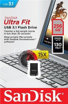 Sandisk Ultra Fit&trade; USB 3.1 - Small Form Factor Plug and Stay Hi-Speed USB Drive 256 GB, USB 3.1, Black