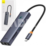 Rozbočovač 7w1 Baseus UltraJoy 7-Port ( USB-C na 1xHDMI4K@30Hz + 2xUSB 3.0 + 1xPD +RJ45 + SD/TF3.0)