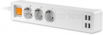 Platinet extension cord 3 sockets USB WiFi Tuya 1.8m, white (45507)