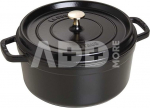 Staub Round Cocotte, 26cm cast iron, black