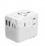 Gembird TPA-2A3C70-01-W Universal travel power adapter, 70 W, white | Gembird