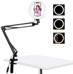 Puluz Desktop arm stand with 20cm LED Vlogging Ring PKT3089B