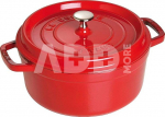 Staub Round Cocotte, 24cm cast iron, cherry