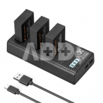 K&F Concept K&F LP-E17 Camera Battery 1250mAh, 3-pack + Charger LCD display charger set
