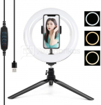Puluz Tripod Mount with 20cm LED Ring Vlogging PKT3073B