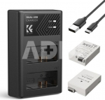 K&F Concept K&F LP-E8 Digital Camera Dual Battery with Dual Channel Charger for Canon