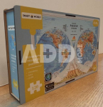 Physical Map of the World's Hemispheres Interactive Wooden Puzzle