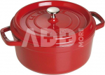 Staub Round Cocotte, 26cm cast iron, cherry