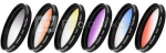 Filtrų komplektas Vivitar 58mm 6 vnt: color:red,yellow,blue,orange,grey,purple