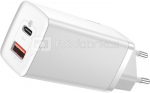 Baseus GaN2 Lite Quick Travel Charger USB+C 65W EU (white)
