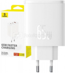 Wall charger Baseus OS-Cube Pro 2xUSB-C + USB, 65W (white)