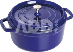 Staub Round Cocotte, 24cm cast iron, dark blue
